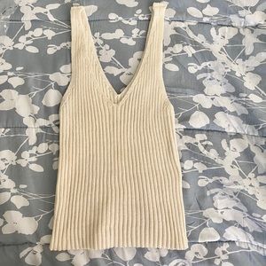 White sweater v-neck  tank